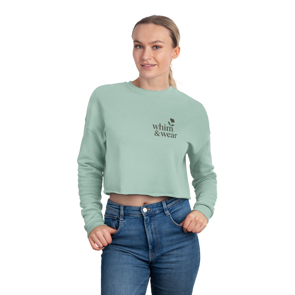 Cropped Sweatshirt - Minimal Rose Logo Crop Top