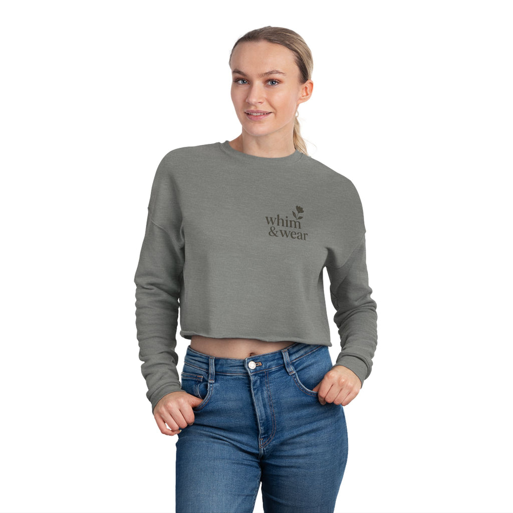 Cropped Sweatshirt - Minimal Rose Logo Crop Top