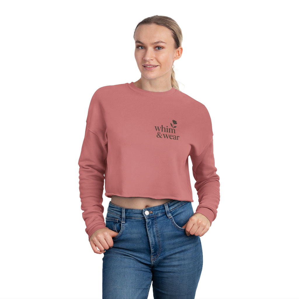 Cropped Sweatshirt - Minimal Rose Logo Crop Top