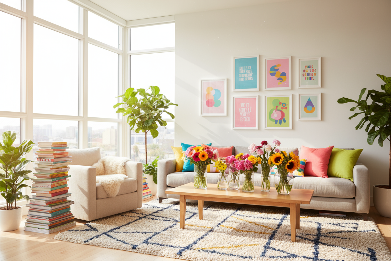 Let's focus on inside the home, joy, fun and bright 